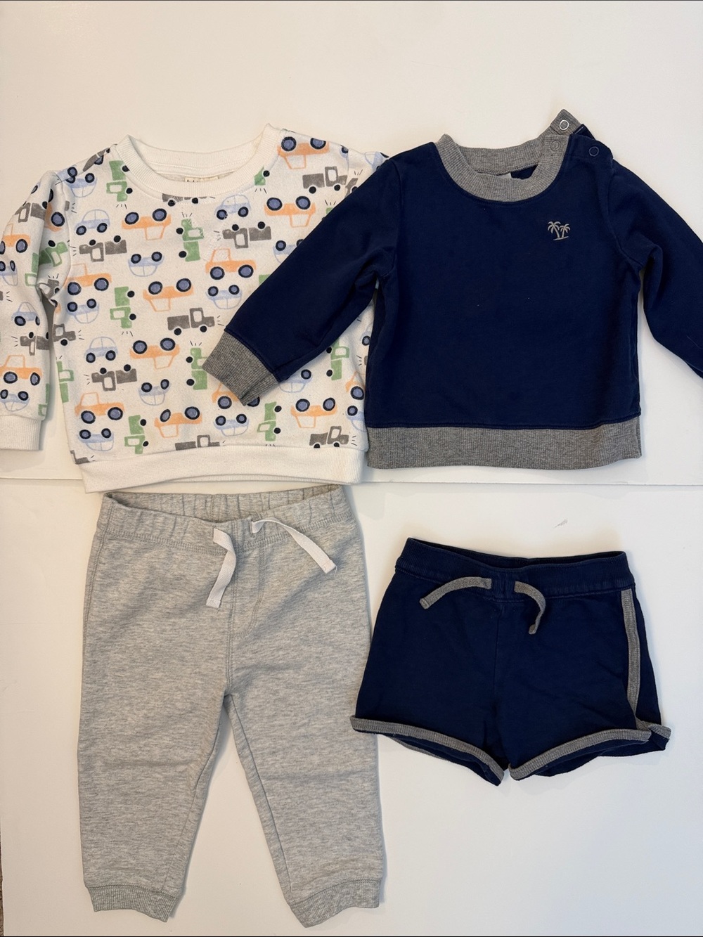 Kids Navy & Gray Sweatshirt and Shorts Set - Unbranded